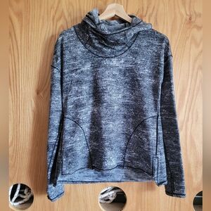 Lululemon Dark Gray Black High Cowl Neck Women's Hoodie Sweatshirt size 6